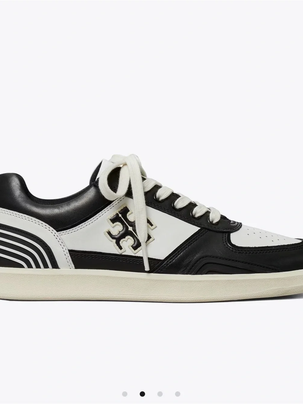 NWT Tory Burch black & white Napa leather sneakers - box, dust bag & extra laces
